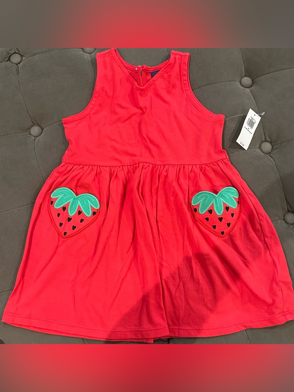 Old Navy Red Tank Dress with Strawberry Pockets